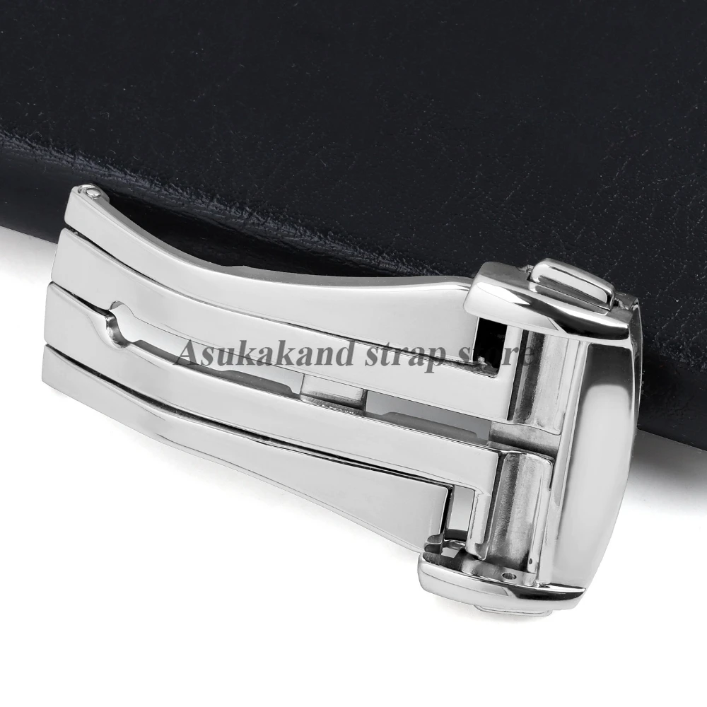 20 مللي متر ماتي مصقول الفولاذ المقاوم للصدأ حزام مشبك ساعة لساعة أوميغا الفرقة للطي المشبك المعدني لزر الفرقة الجلدية سيليكون