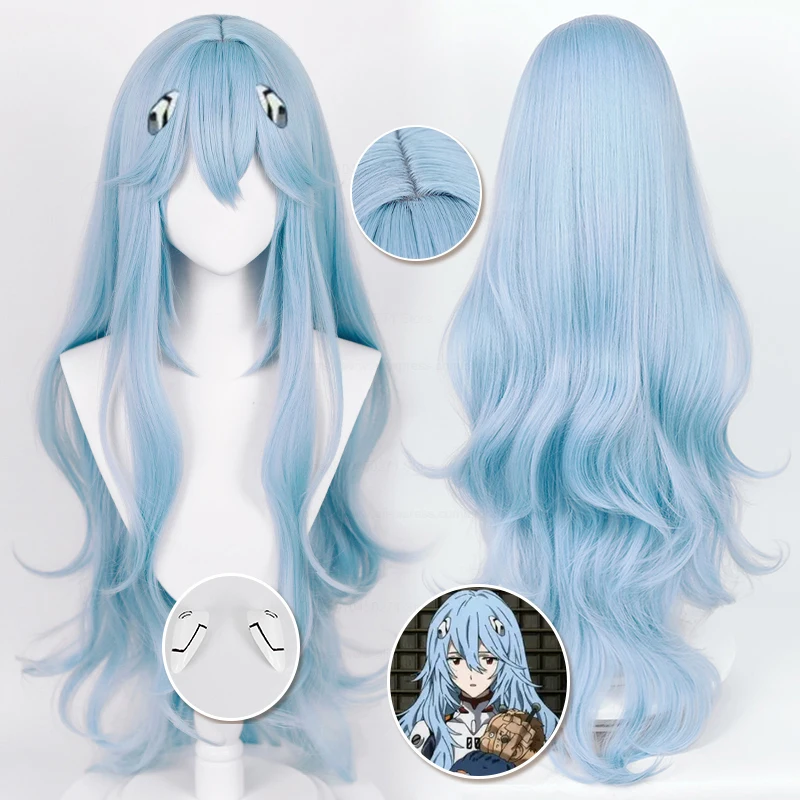 New Rei Ayanami Cosplay Wig EVA Cosplay Long Wave Blue Wig Anime EVA Cosplay Wigs Heat Resistant Synthetic Hair Wigs + Wig Cap