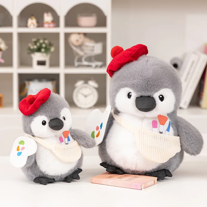 

25/35CM Cute Penguin Chubby Plush Doll Chef Painter Fishing Penguin Stuffed Animal Pillow Home Room Decoration Birthday Gifts