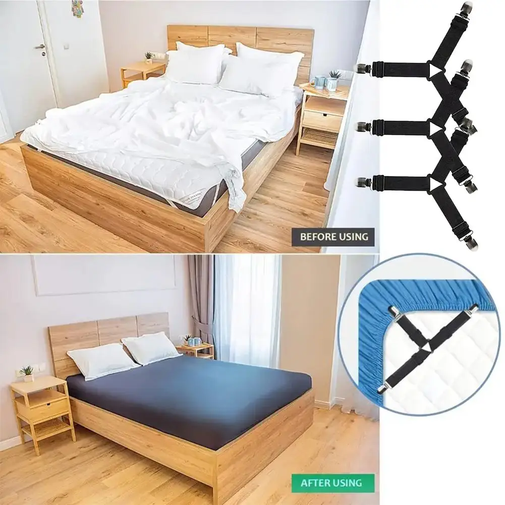 Adjustable Bed Sheet Clips Sheet Suspenders Mattress Gripper Clips For Bed Mattress Cover Sofa Cover Clips Bed Corner Holder