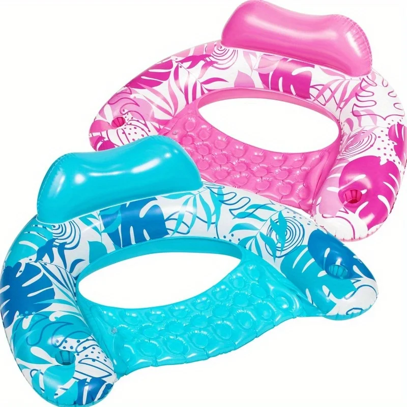 Sloosh 2er-Pack aufblasbare Pool-Schwimmtiere, Pool-Sessel für Erwachsene mit Getränkehaltern, Wasserballons, Hängematte, Schwimmnudel-Matte für Sommer-Wasserpartys