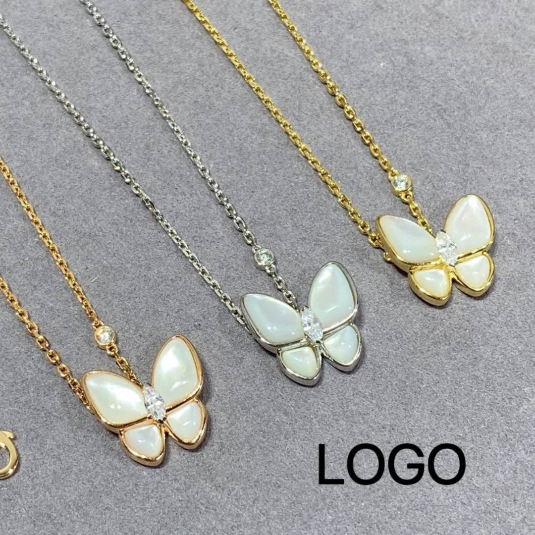 Luxury Women's Necklace Natural Beimu Butterfly Pendant Golden Accessories Fashion High Quality Jewelry Wedding Gift