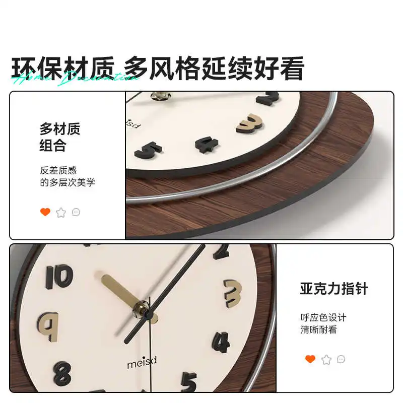 New clock wall mounted European retro watch with simple, luxurious and high-end feel