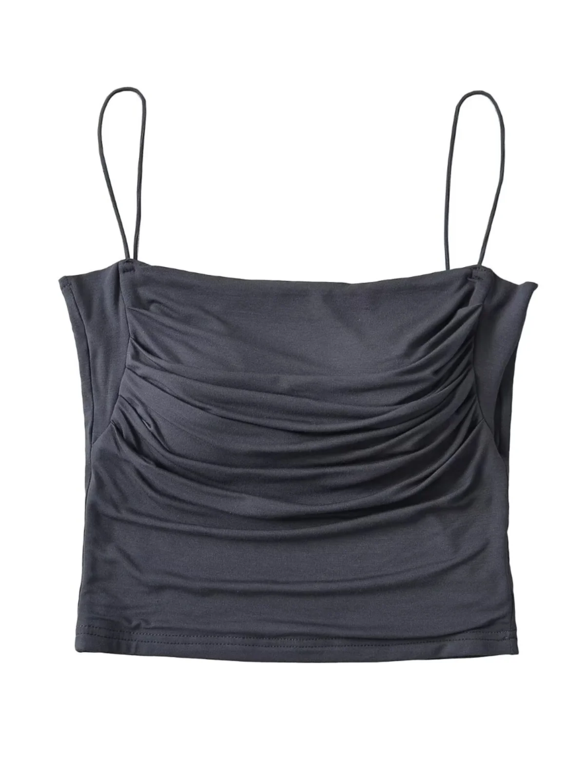 Pure Desire Anti-Light Walking Removable Padding Pleated Shaping Strap Short Style Revealing Body Figure Sweet And Spicy Girl