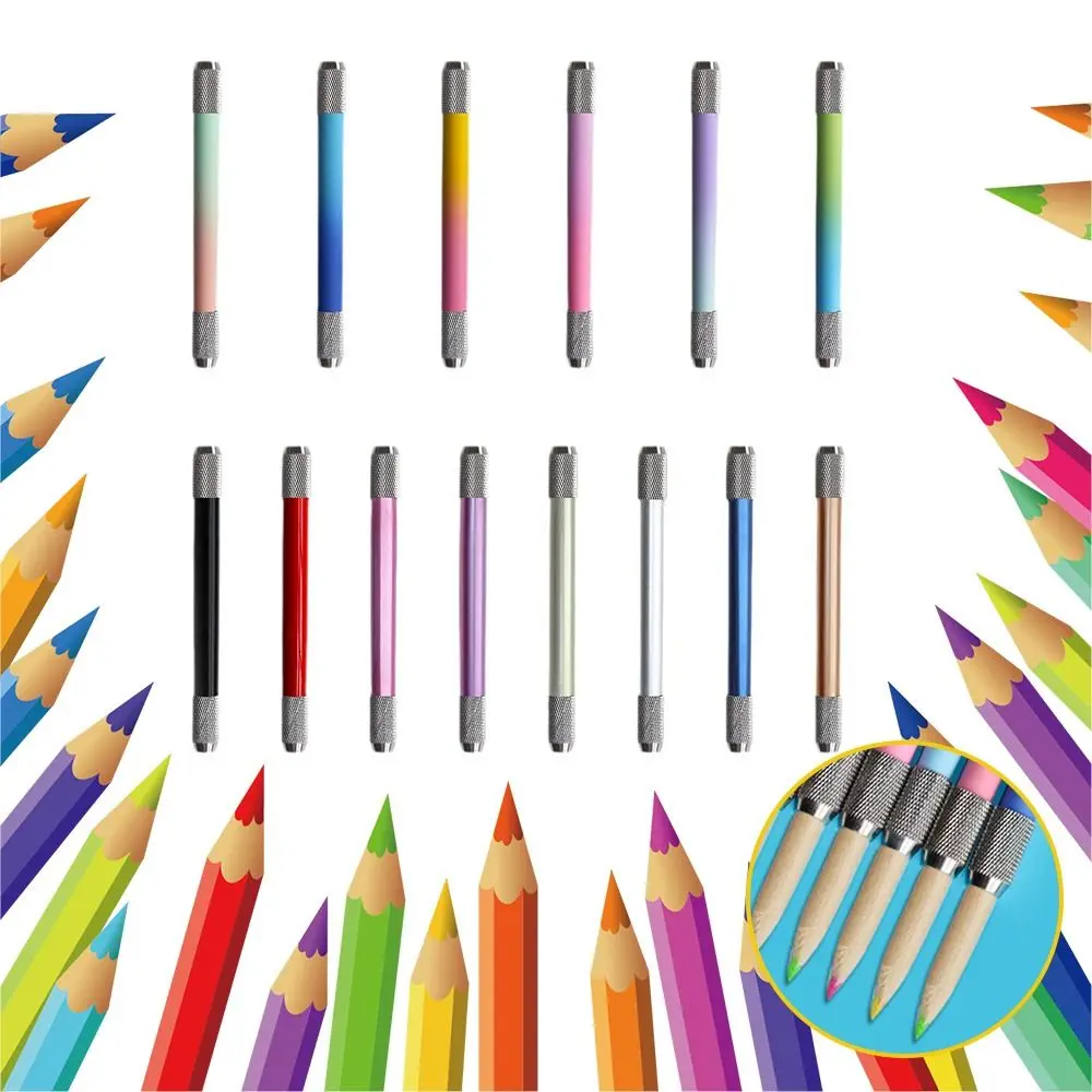 Universal Metal Pencil Extender Double Head Adjustable Pencil Extension Holder Pencil Lengthper Drawing Writing Sketch