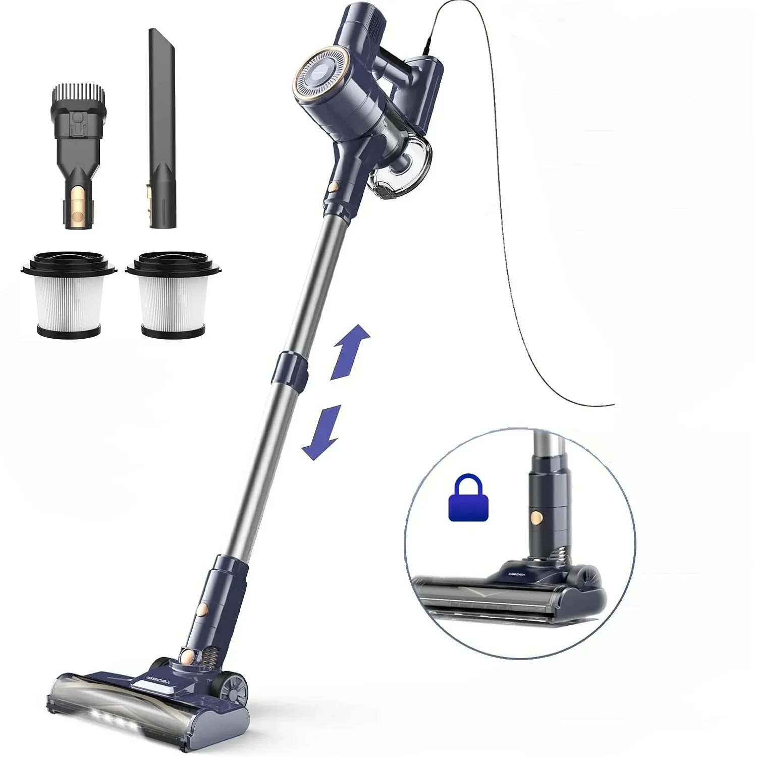Vastorm 3-in-1 Kabelgebundener Staubsauger 600W Leistungsstarker Verbesserter Motor Freistehender Leichter Stielstaubsauger für Teppiche und Tierhaare