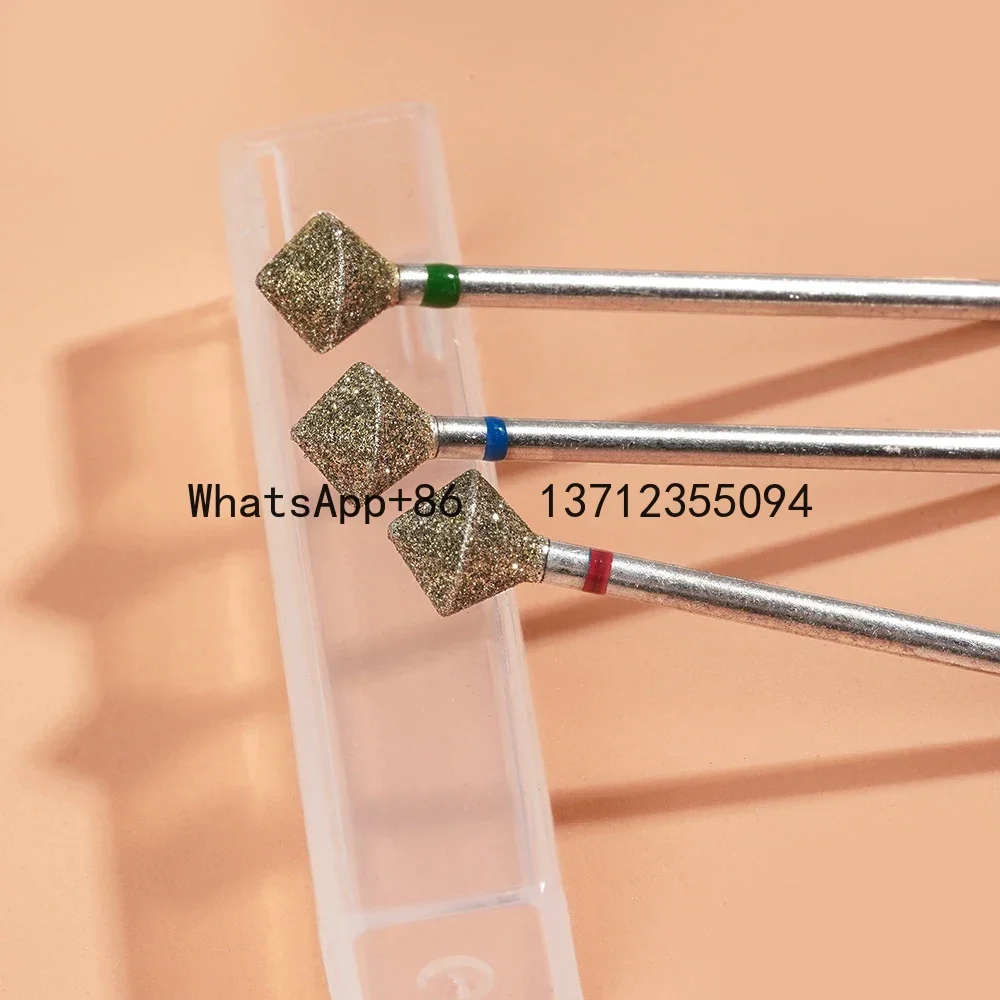 

1Pcs New Rhombus Diamond Nail Drill Bit Nail Polishing Head,3/32 Shank Rhombus Nail File Drill Bit Cuticle Cleaner