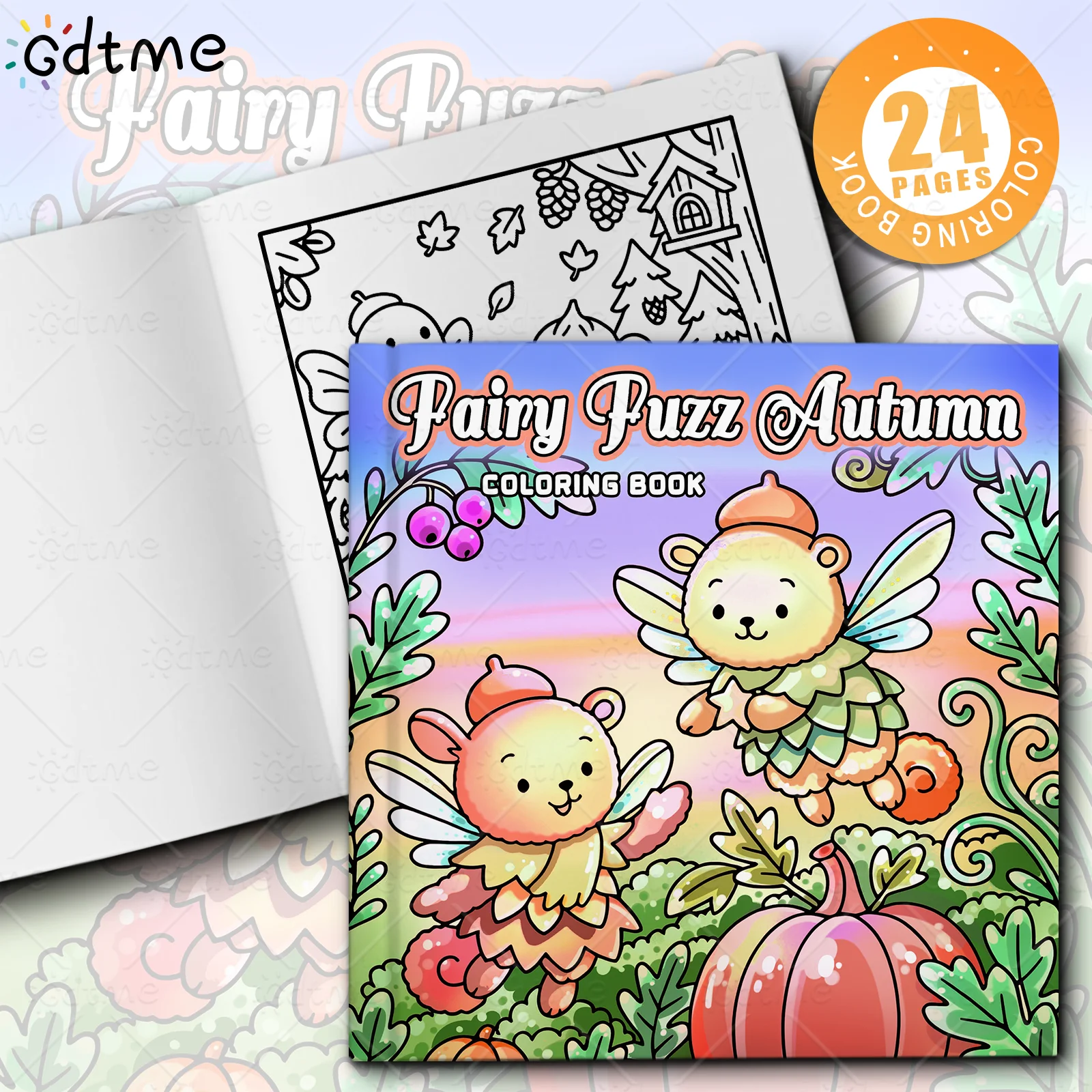 Плюшевая фея на осень, яркие узоры, книжка-раскраска для взрослых, милая книга для рисования, идеальный подарок для вечеринки и дня рождения