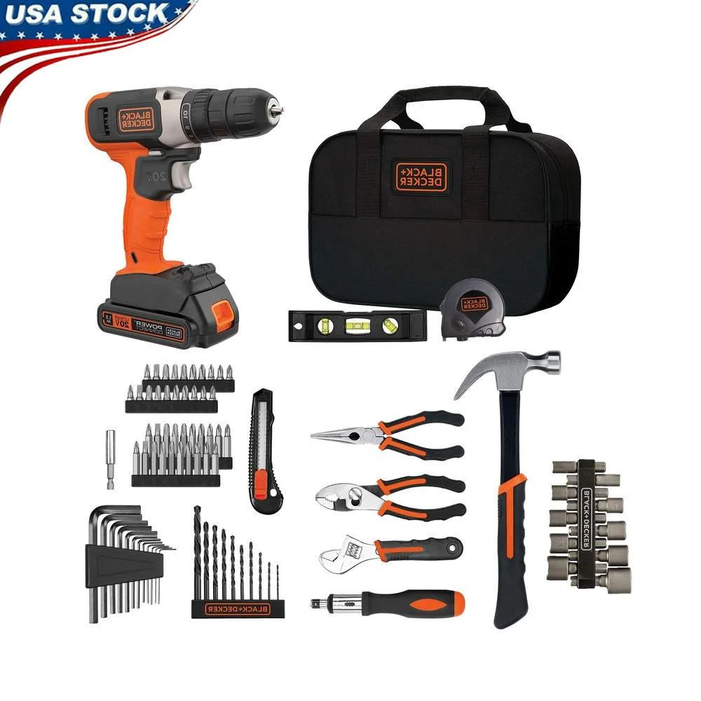 20V MAX Drill/Driver Home Tool Kit 83-Piece Set Complete DIY Projects with Long Battery Runtime LED Light Adjustable Clutch