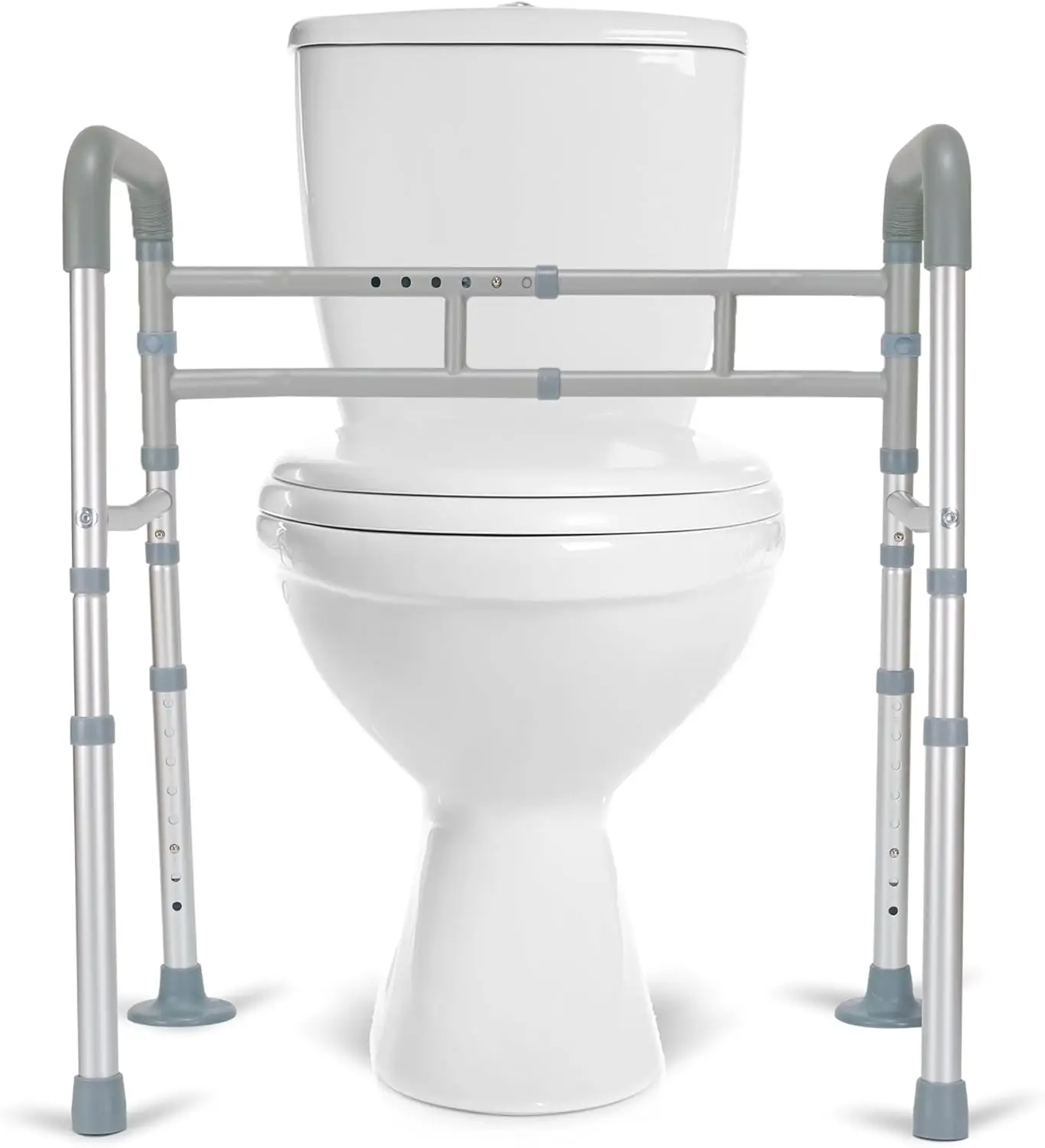 

Adjustable Toilet Safety Rails for Elderly, Foldable & Portable, 300 lbs Capacity