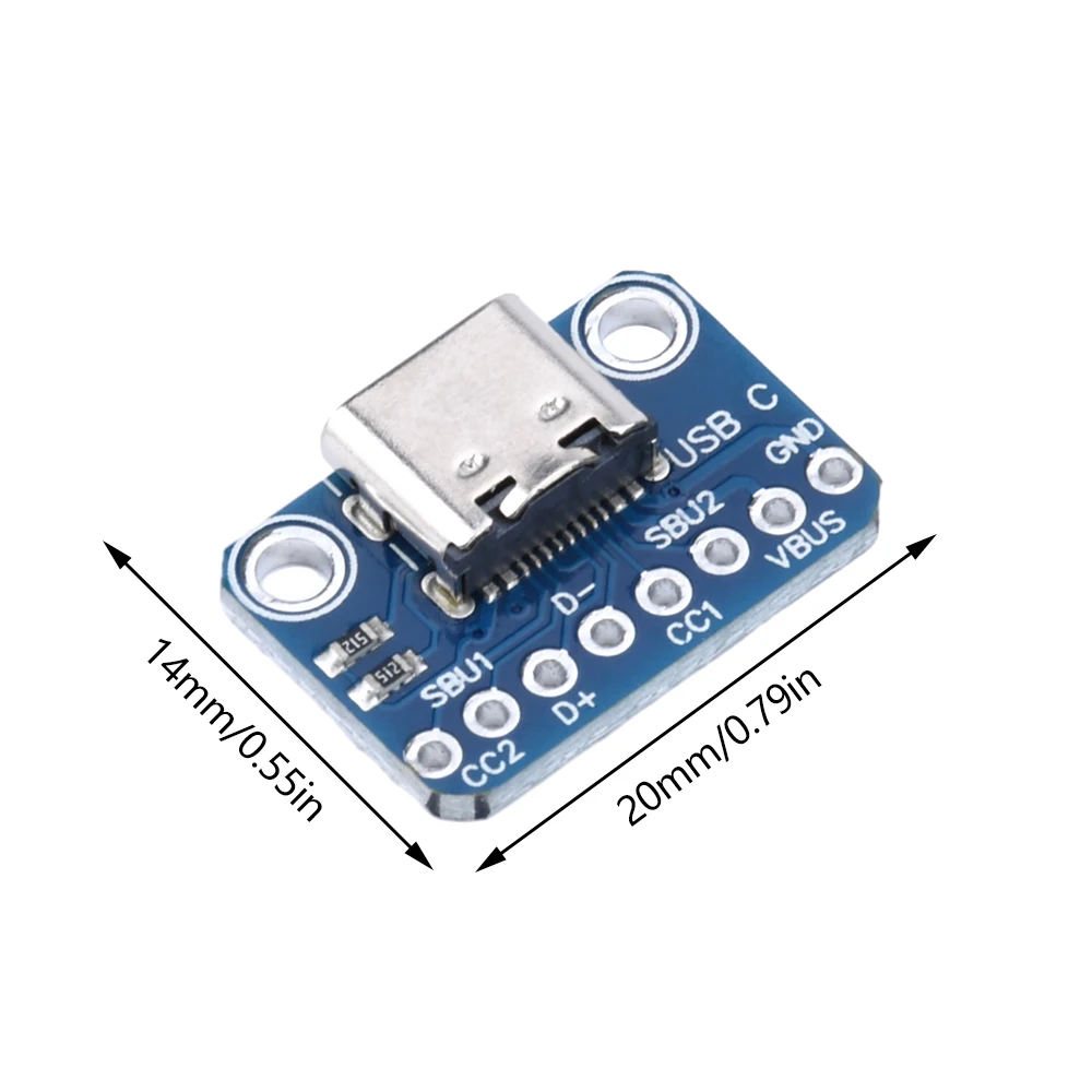 Type-C Interface Adapter Board Power Adaptor Module with Pin Header