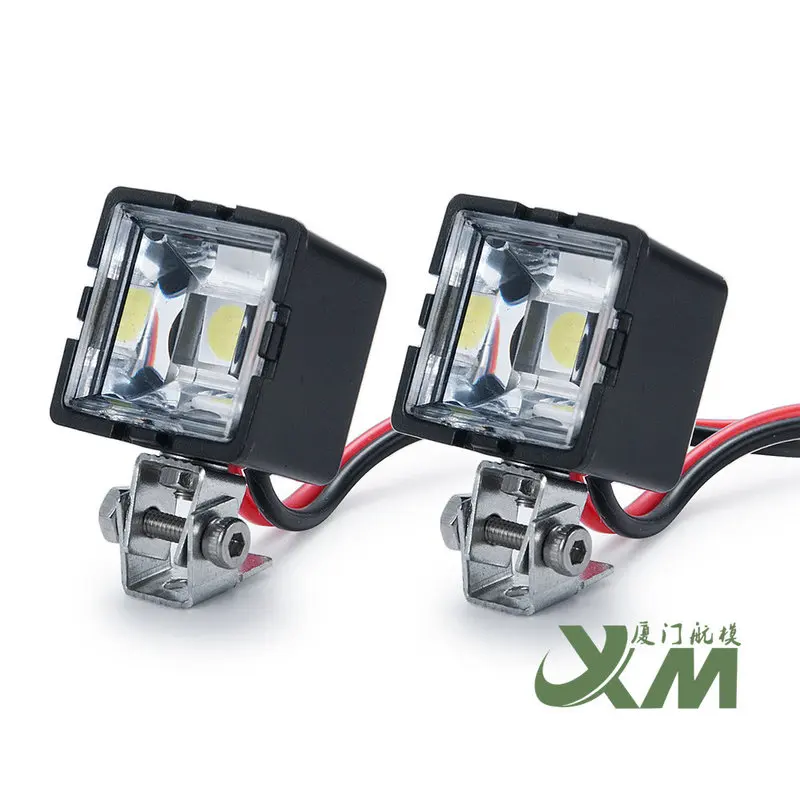 XM 1/10 Scale RC Crawler Square LED Headlights High Beam Lamps For SCX10 Rock Crawler Off Road Model Car Front Lighting