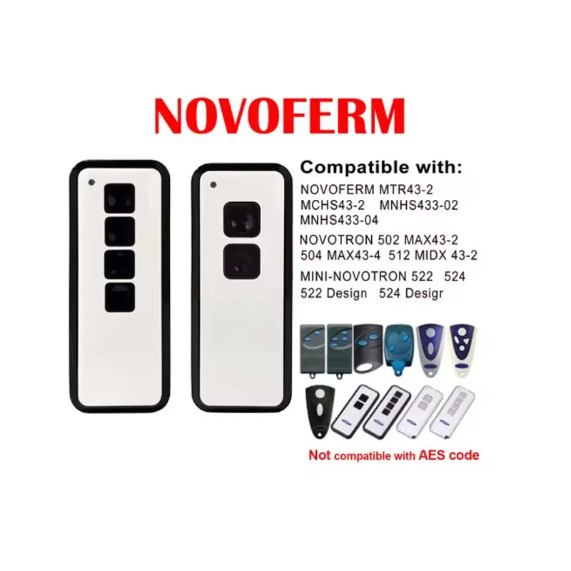 Garage Door Remote Control NOVOFERM MINI-NOVOTRON 522 524 433.92mhz Rolling Code Gate Remote Control Keychain