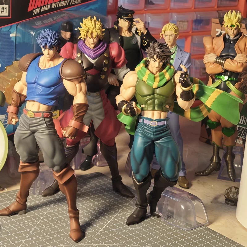 

In Stock Bandai Jojo'S Bizarre Adventure Anime Figures Jotaro Kujo Dio Trendy Desktop Decoration Model Collection Birthday Gift