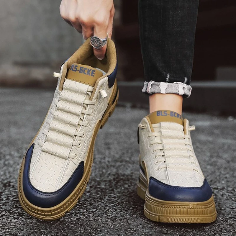 

Мужские ботинки без шнуровки на платформе, весенне-осеннее предложение, дизайнерские модные кроссовки 2024, дешевые винтажные новые модные повседневные мужские туфли в стиле ретро