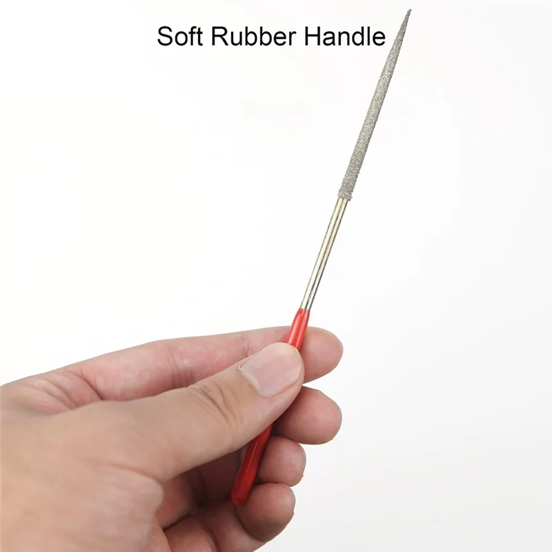 ABRW-10Pcs Round Diamond Needles File, 3Mm X 140Mm Round Diamond Needle File Set For Metal Stone Wood Glass Grinding