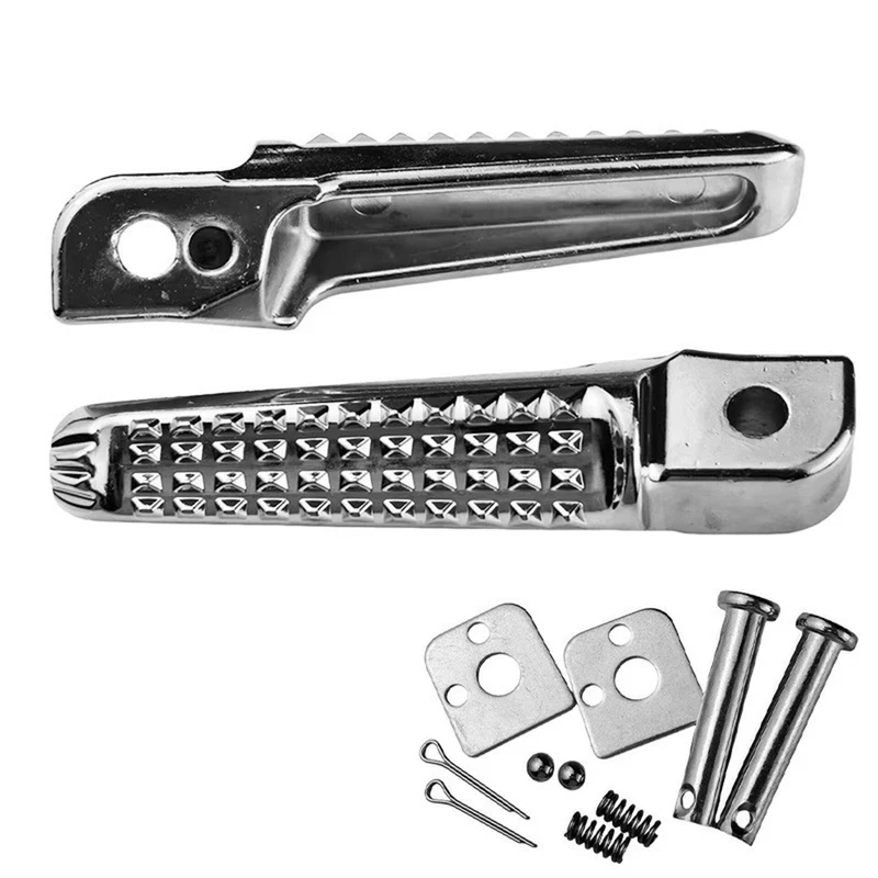 1 Par de Reposapiés para Motocicleta, de Aleación de Aluminio Negro + Pedales Resistentes al Desgaste, Compatibles con la Mayoría de las Motos de Cross y Cruceros