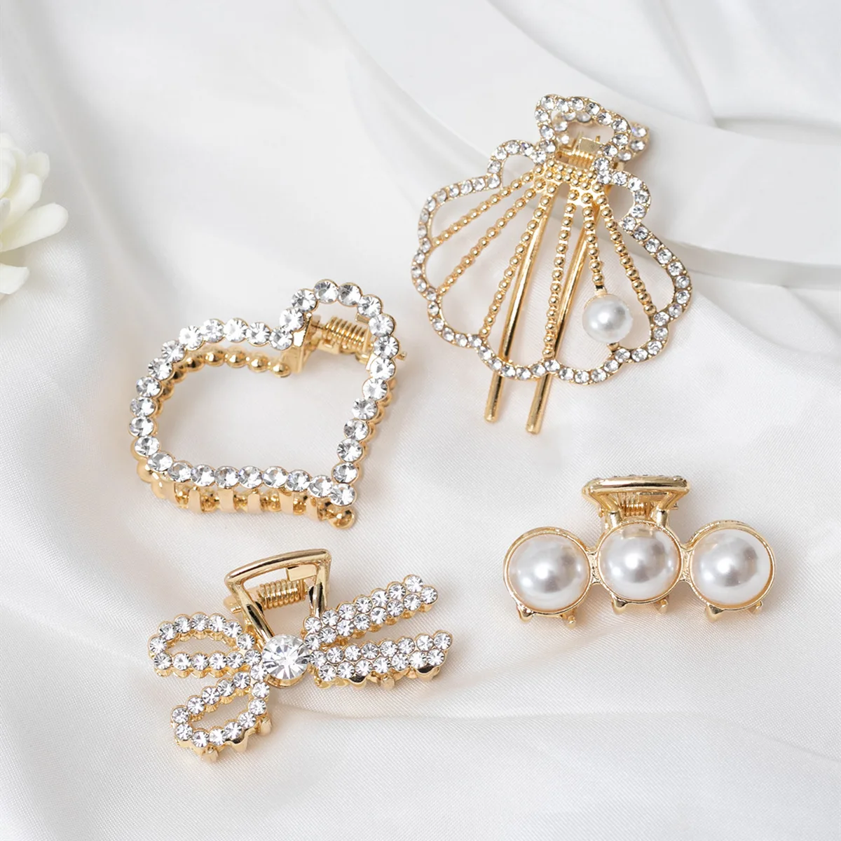 Ocean Series Pearl Hair Clips Women Girls Fashion Barrettes Golden Beach Shell Starfish Rhinestone Hairpin Styling Accessories