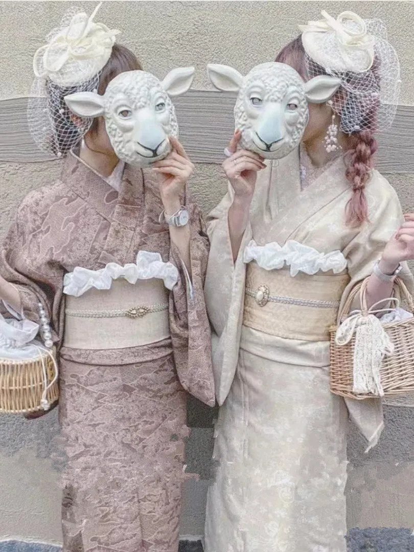 Formal Ladies Kimono Lace Kimono Double Layered Synthetic Traditional Style Japanese  Multi-Floral Lace Polyester