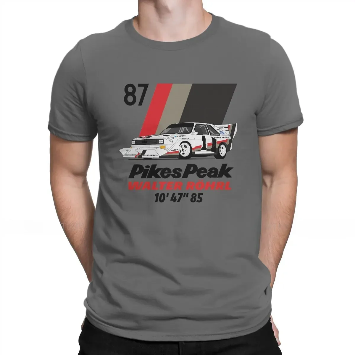 Gran Turismo Racing Game TShirt for Men Walter Rohrl Pikes Peak 87 Humor Summer Tee T Shirt High Quality New Design Loose