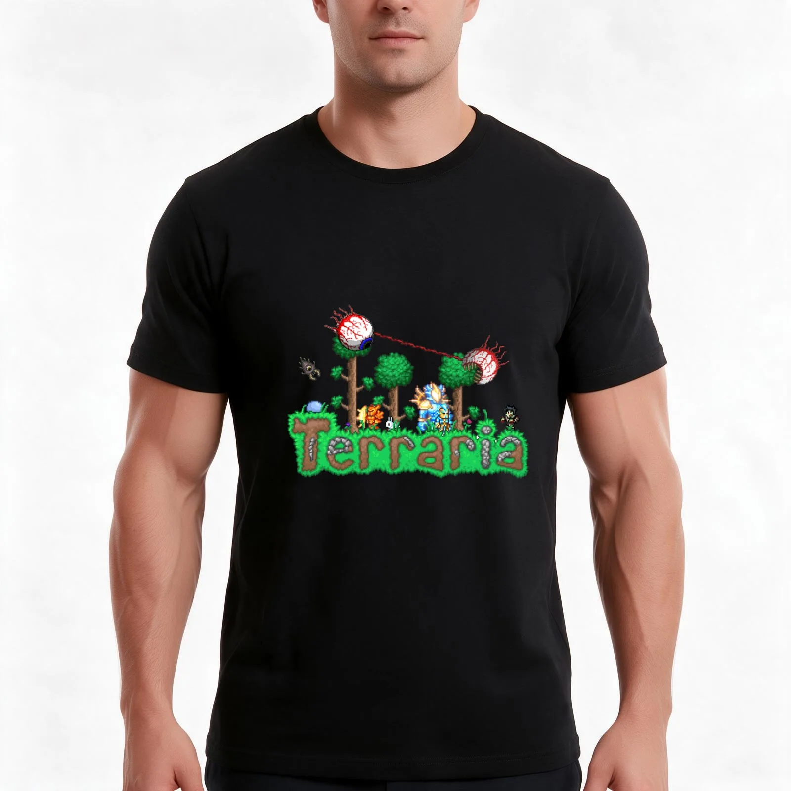 Terraria (1) T-Shirt, Summer Casual Cotton Tee, Oversized Streetwear Tops, Vintage Graphic Print, Loose Fit Short Sleeve