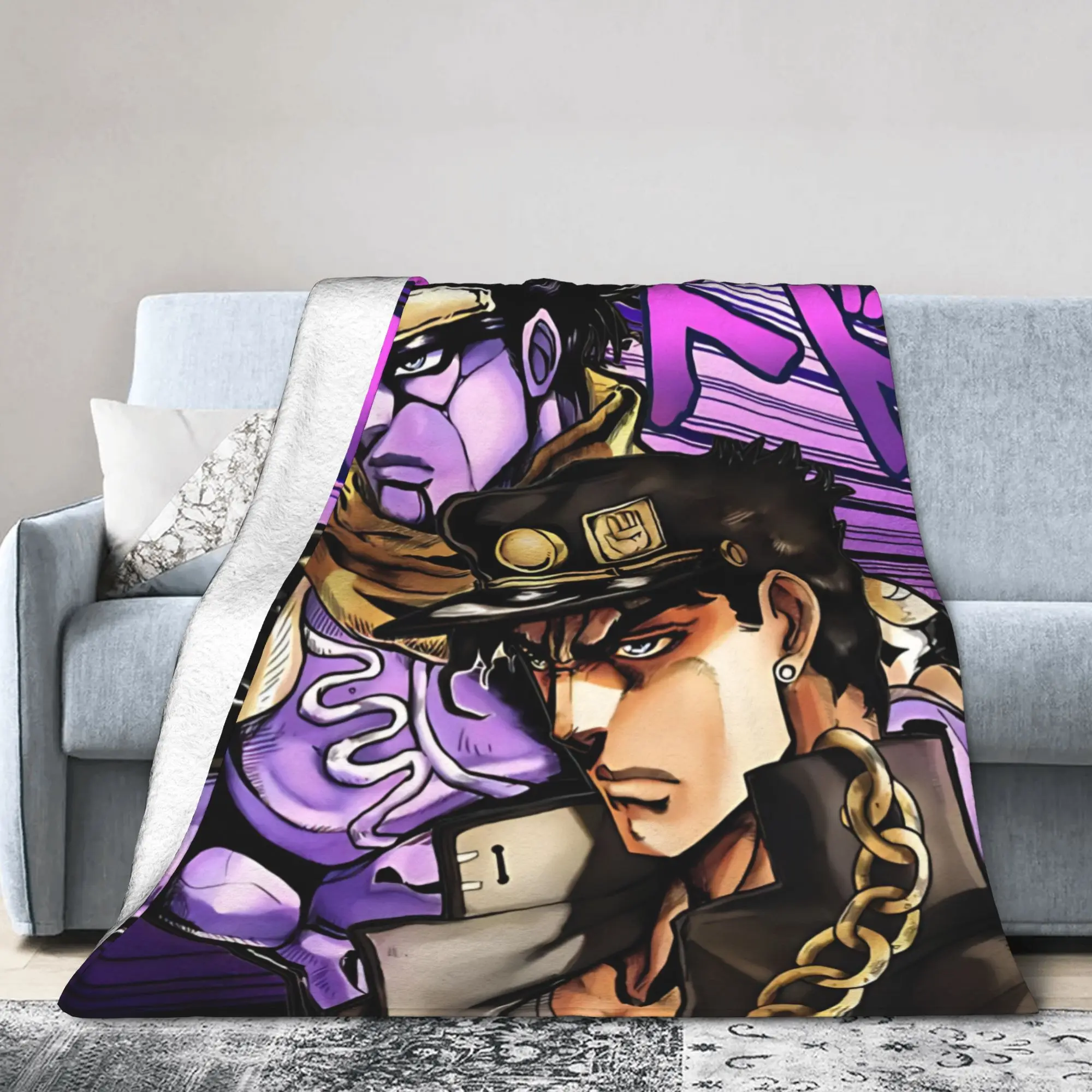 Yare Yare Daze J-JoJos Bizarre Adventure  Blanket Flannel Throw Blanket Bedroom Sofa Printed Ultra-Soft Warm Bedsprea,