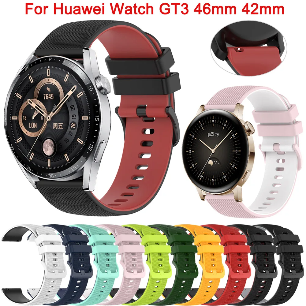 

20 22mm Smartwatch Belt Band For Huawei Watch GT3 GT2 Pro 46mm Bracelet Silicone Strap GT 2 3 Pro 42/46mm Replacement Watchbands