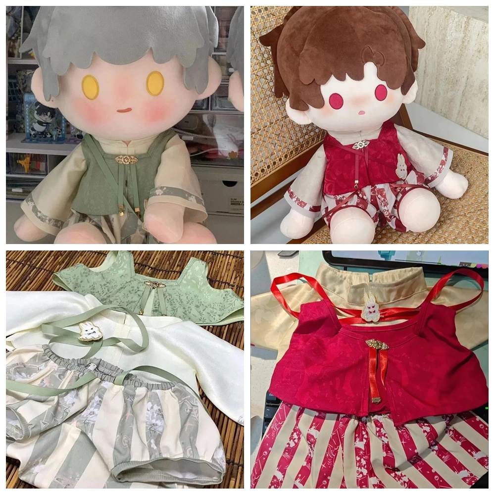 Traje de repuesto chino antiguo, patrón de dragón de bambú, ropa Hanfu, traje Kawaii, regalo para muñeca sentada de Anime de 40cm