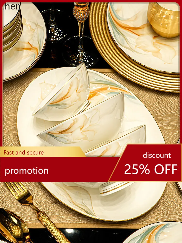 PZ-13 tableware bowls and plates for homesuitclassy sense of moving into a new homenew arrival dish set