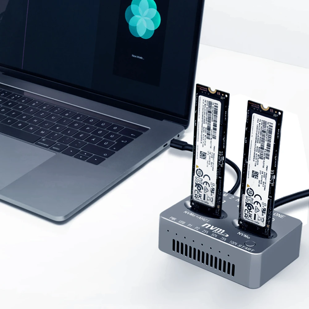 Obudowa na dysk twardy z dwoma gniazdami USB3.2 Typ C, Gen2X 20Gbps, M/B M Key M.2 M.3 NVME PCI-E dla dysków SSD M2 M Key