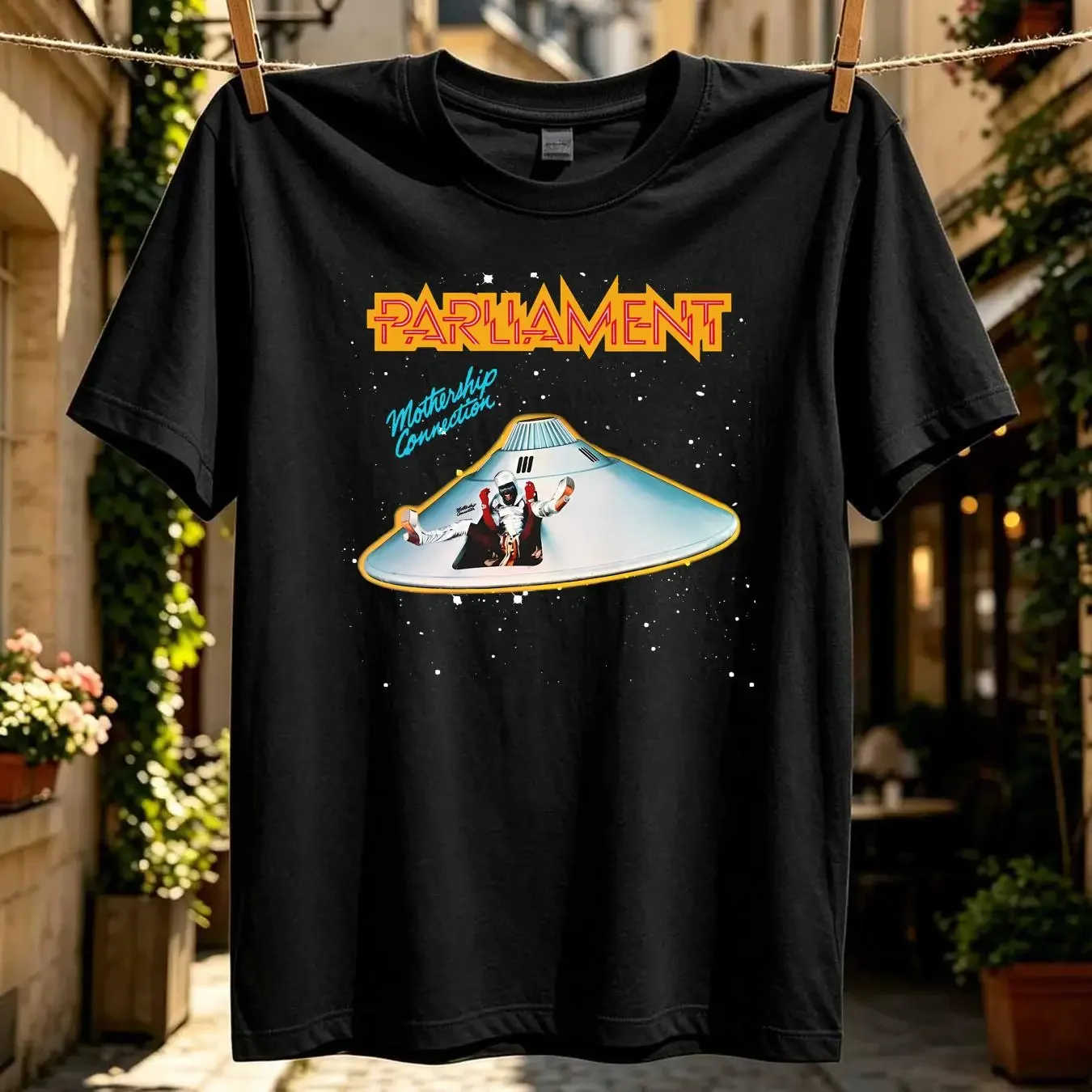 washed T Shirt george clinton parliament funkadelic mothership connection vintage Washed streetwear Unisex Soft