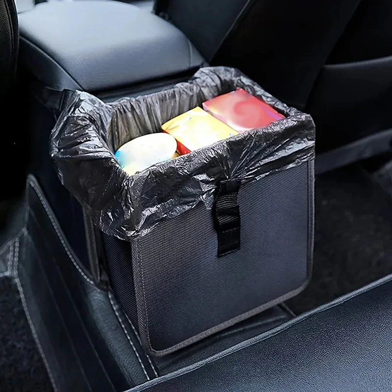 Large Capacity Car Trash Can With Adjustable Strap Waterproof Foldable Car Trash Organizer Bin Hanging Portable Storage Bag