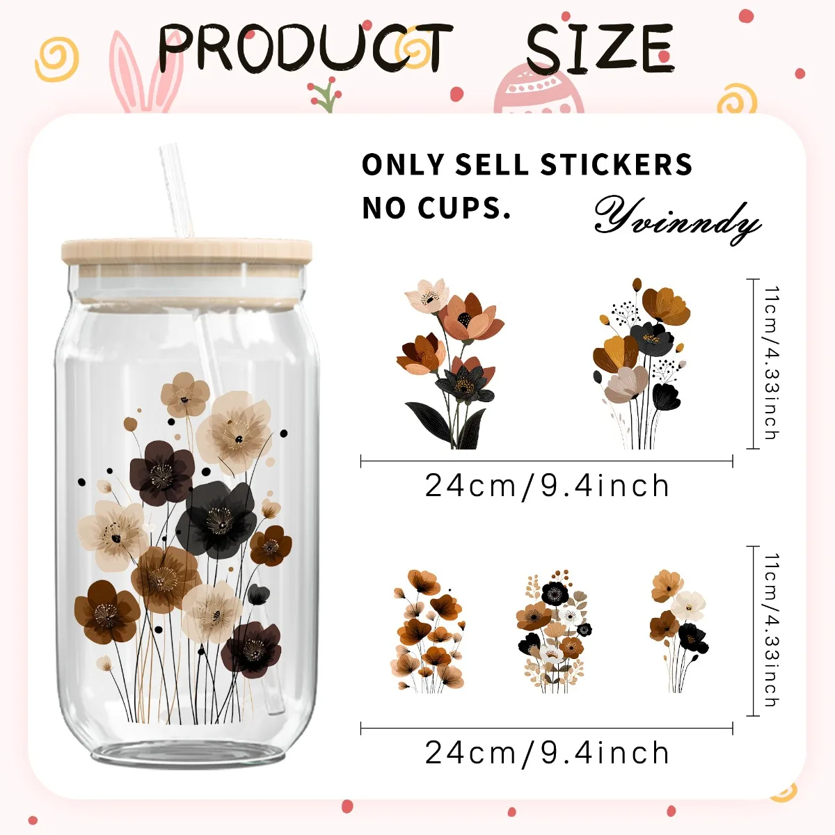 5 Pieces Watercolor Brown Black Pattern UV DTF Transfer Paper  Scratch Resistant Transfer Paper Suitable For 16OZ Cups Bottles