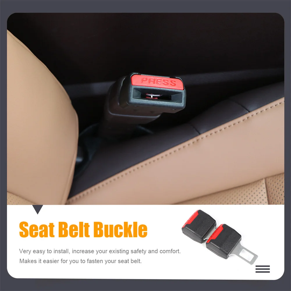 2PCS Car Seat Belt Clip Extender Safety Seatbelt Lock Buckle Plug Thick Insert Socket Extender Safety Buckle