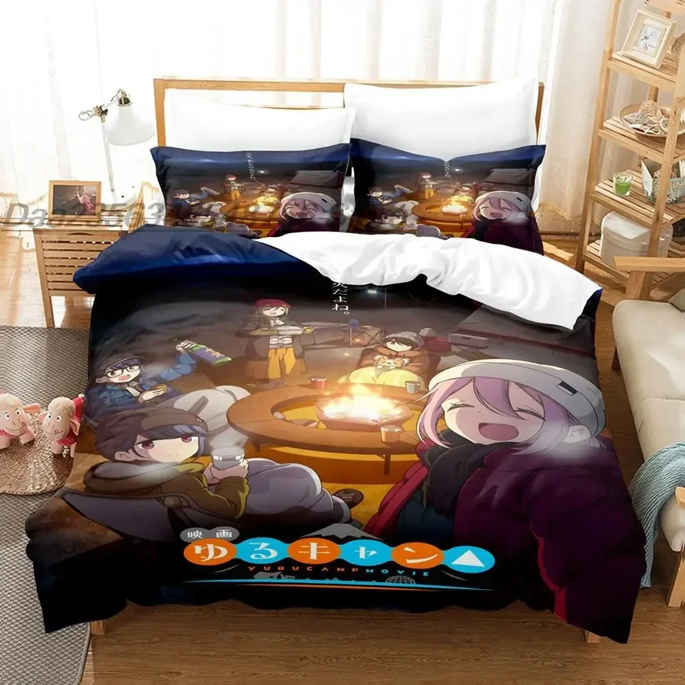 

Fashion 3d Printing Anime Laid-Back Camp Bedding Set Single Twin Full Queen King Size Bed Set Adult Kid Bedroom Duvet cover Sets