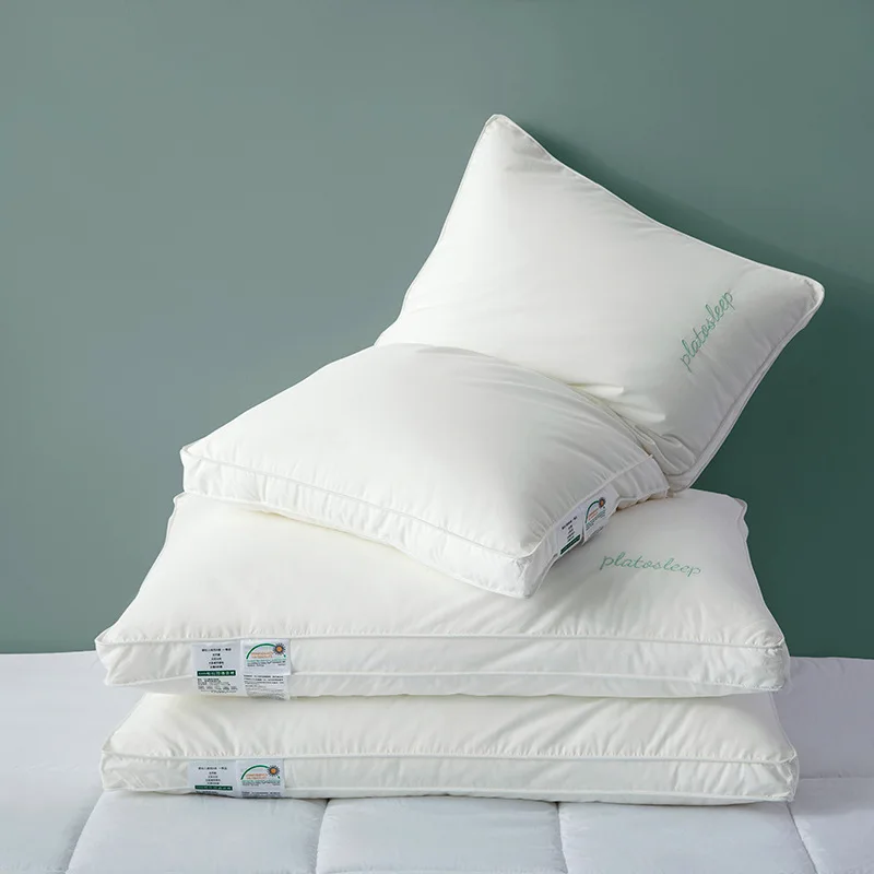1PCS cotton pure white hotel home soft pillow to help sleep pure cotton cervical spine sleeping pillow
