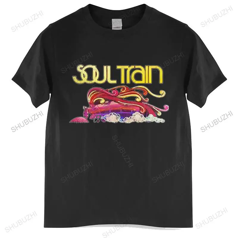 Men o-neck tshirt fashion brand t-shirt black new New Vintage Soul Train Don Cornelius Rap Hip Hop Men's Black T-Shirt euro size