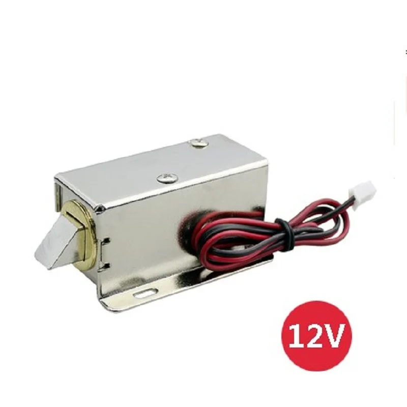 DC 12V 24V Waterproof Small Electric Bolt Draw Cabinet Solenoid Lock Electronic Mortise Door Electromagnetic Express Locker