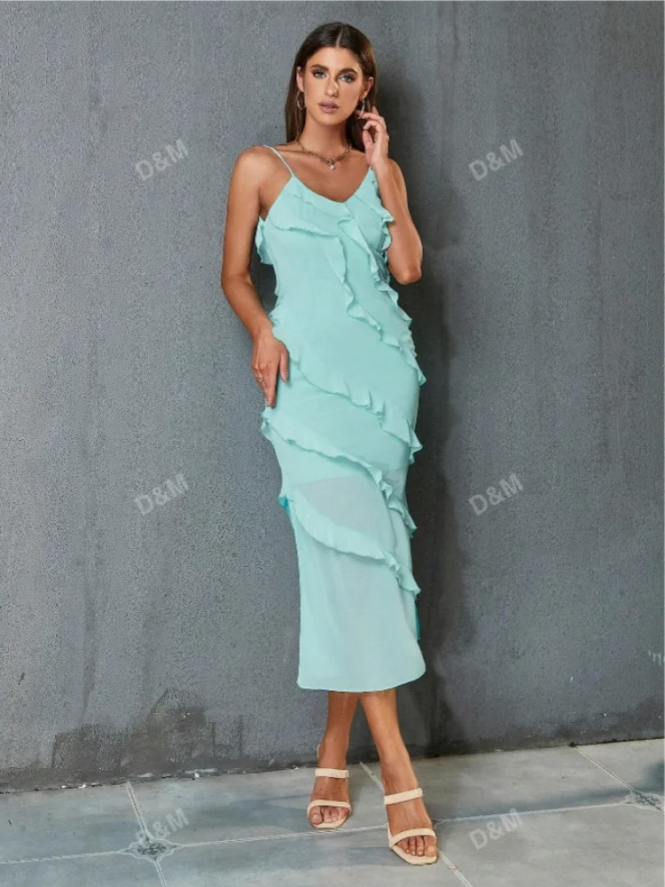 

DM Hot selling Evening tassel Color Rose Temperament Dignified Mature Beautiful Sexy Sweet Gentle Women'S Ruched Midi Dress 2024