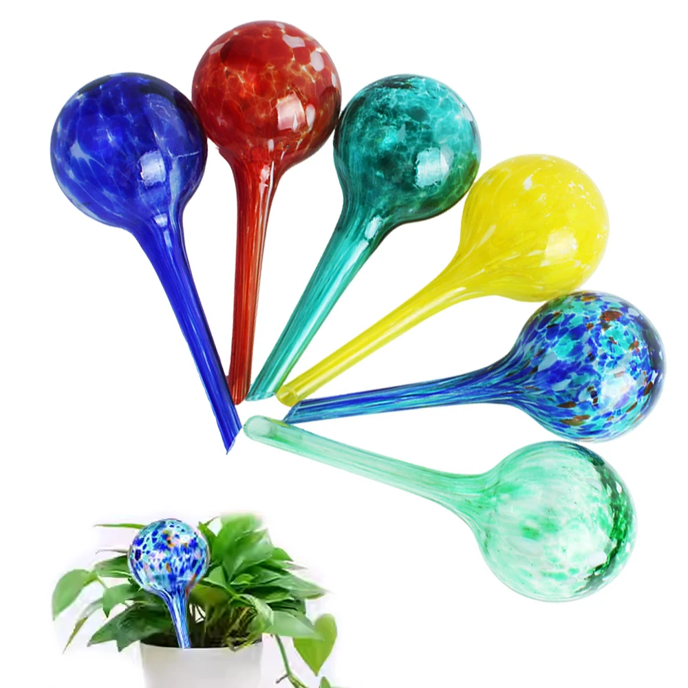

6PCS Auto Plant Watering Device Glass Translucent Automatic Plant Watering Bulb Self Watering Drip Irrigation System for Garden