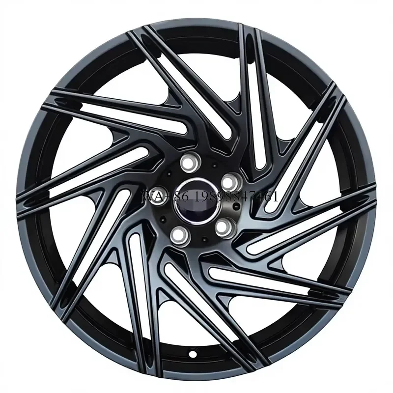 New Bright Black 19 Inch Forged Aluminum Alloy Wheels 5x112 Bolt Pattern for 5 Spoke Design Replacement