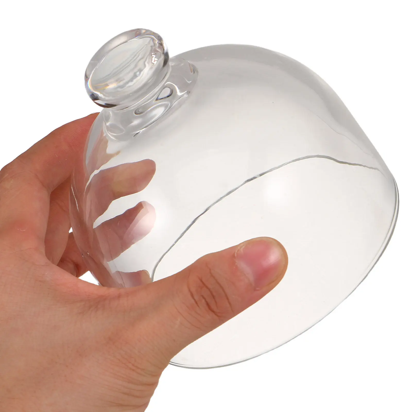 Glass Cake Dome Cover Transparent Round Food-Safe Cloche Bell Jar for Cake Stand Lid Dessert Display Cheese Guard Dust