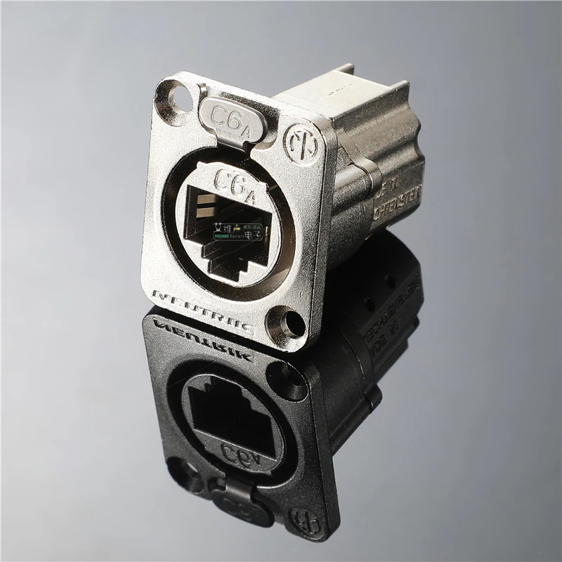 CAT6A لوحة قاعدة شبكة أنثى الهيكل موصل NEUTRIK etherCON نوع D NE8FDX-Y6-W مقاوم للماء IP65 PoE ++ acc. IEEE 802.3bt #3