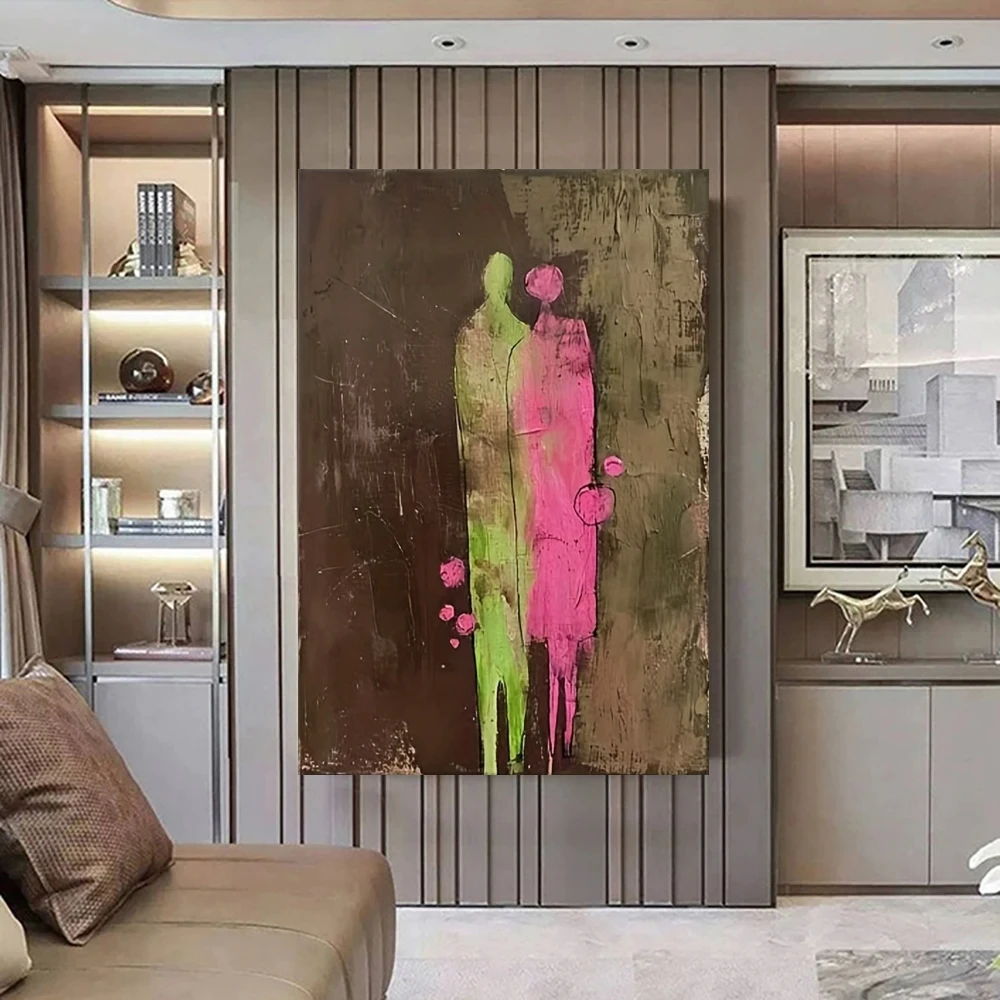 Large Wall Painting On Canvas 100% Handmade Oil Panel Mural Abstract Art Decor Pictures For Living Room Golden Paintings Trim