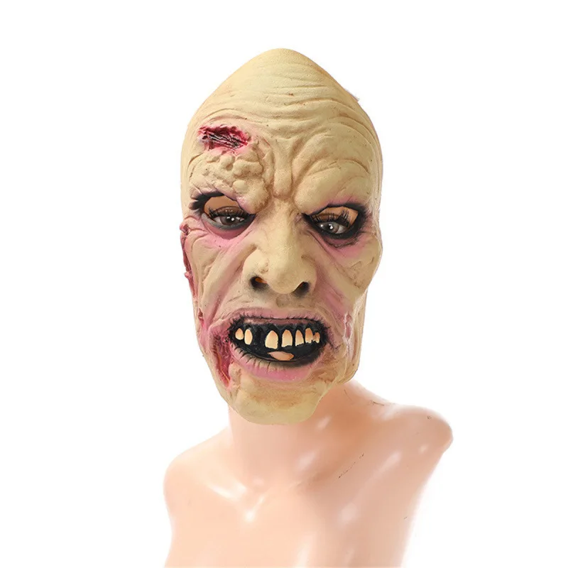 

Halloween Horror Zombie Wound Mask, Biochemical Zombie, Easter Funny Latex Haunted House NPC Headgear