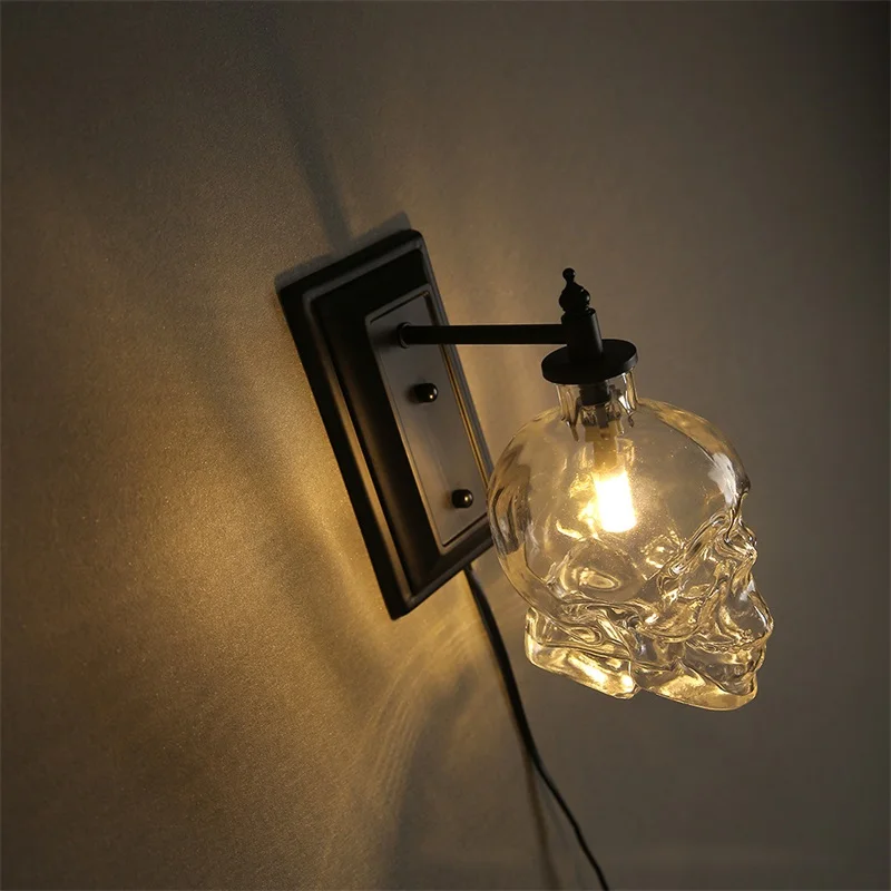 SOFITY Classical Wall Light Nordic Creative Fixtures Skull Shade Design Sconce Lamp Industrial Wind Bar Decorative