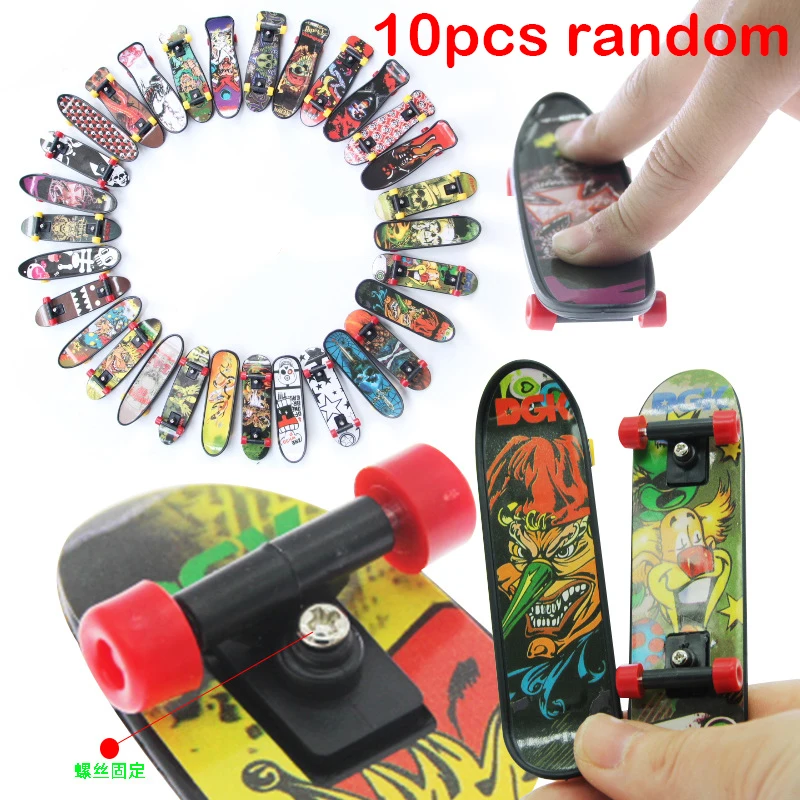 

10pc Kids Finger Scooter Mini Finger Skateboard Fingertip Sports Desktop Skating Toy Children's Puzzle Stress Relief Funny Toys