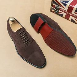 Social Suede Oxford Shoes PU Leather Men Casual Shoes Luxury Brand Soft Men Lace Up Business Dress Leisure Walking Shoes Men