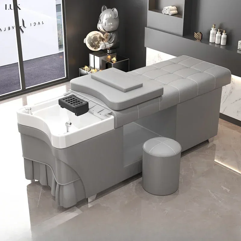 Special and Practical Hairdressing Shampoo Bed for Barbershop - Equipped with Fumigation, Water Circulation & Water Heater