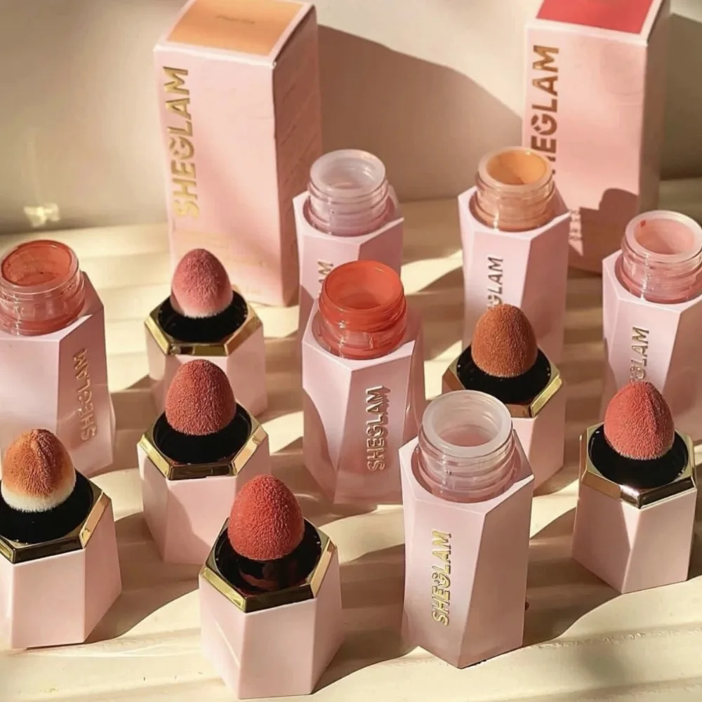 أحمر الخدود السائل الأصلي SHEGLAM اللون بلوم الإسفنج رئيس المخملية ماتي أحمر الخدود كعكة الحب لينة تان الذهبي الشمس الوجه أحمر الخدود